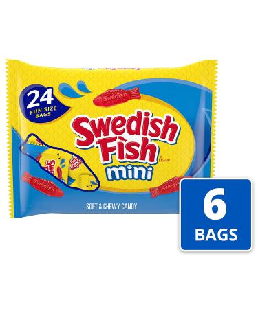 Swedish Fish Mini Soft & Chewy Halloween Candy - 24 Count (Pack of 6) Mixed-Fruit Assortment - Buy Online on GoSupps.com