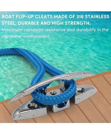 VEITHI Stainless Steel Folding Boat Cleats - 5inch, 4 Pack - Dock Cleats with Fasteners for Deck and Boat - Buy Online on GoSupps.com