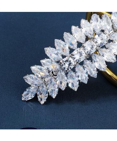 fdsmall Elegant Crystal Hair Barrettes Spring Clip for Women Girls Sparkly Glitter Rhinestone Hairpin Hair Clip Hair Accessories Bridesmaid Bride - Buy Online on GoSupps.com