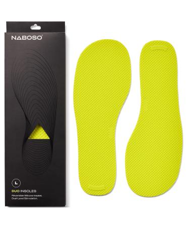 Naboso Duo Sensory Double-Sided Insole  Thin Men's and Women's Textured Anti-Fatigue Shoe Inserts That Best Stimulates The Feet to Improve Posture  Balance  Foot Strength and Agility. Medium