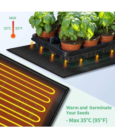 Grenebo Heat Mat for Plants with Big Thermostat 20.75"x10" Durable Waterproof Seedling Heat Mat for Seedlings Brewing & Greenhouse Incubation Reptile Amphibians Pet Mat Warmer Bed Mat 1 Pack-Heat Mat & Thermostat Combo - Buy Online on GoSupps.com