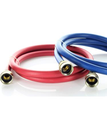 Kelaro 2 Pack Color Coded Rubber Washing Machine Hoses - 4 Foot Length - Buy Online on GoSupps.com