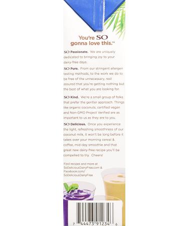So Delicious Dairy-Free Organic Coconutmilk Beverage Vanilla 32 oz (Pack of 6) | Plant-Based Vegan Alternative for Smoothies, Protein Shakes, or Cereal - Buy Online on GoSupps.com