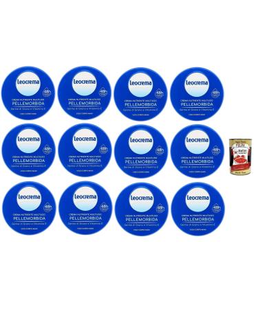 Leocrema Nutriente Multiuso Nutrient Cream for Soft Skin with Wheat Germs and Vitamin E 12 x 150 ml + Italian Gourmet Polpa 400 g Pack of 12