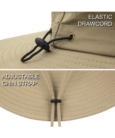Muryobao Men's UPF 50+ Waterproof Wide Brim Bucket Fishing Hat - Beige - Buy Online on GoSupps.com
