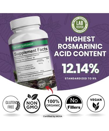Organic Perilla Seed Extract with 9% Rosmarinic Acid - USDA Certified - Allergy Relief Respiratory and Immunity Booster- Th2 Cytokines Naturally Occurring Luteolin - 500mg 90 capsules - Buy Online on GoSupps.com