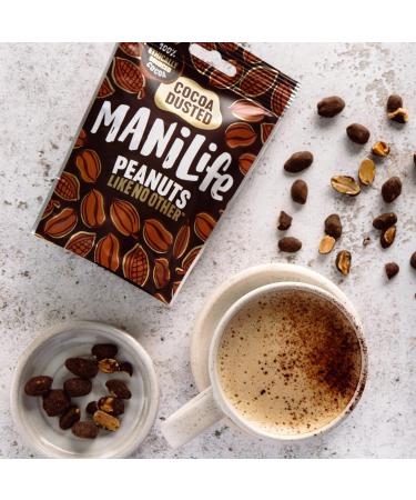 ManiLife Cocoa Dusted Peanuts - 100% Ethically Sourced | Great for Sharing (8 x 75g) - Buy Online on GoSupps.com