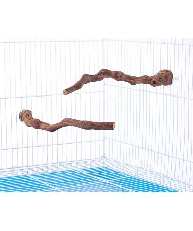 Mogoko Natural Grapevine Bird Perches 2-Pack for Parrots, Parakeets, Cockatiels, Conures, Macaws, Love Birds, Finches - Birdcage Stands and Accessories - Buy Online on GoSupps.com