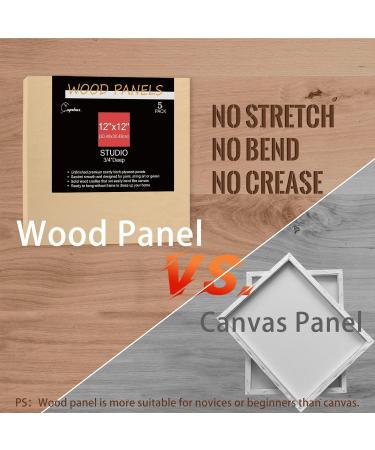 5 Pack 12x12 Unfinished Birch Wood Cradled Panels for Painting - 3/4 Deep Cups - Ideal for Pouring Art, Crafts, and More - Buy Online on GoSupps.com