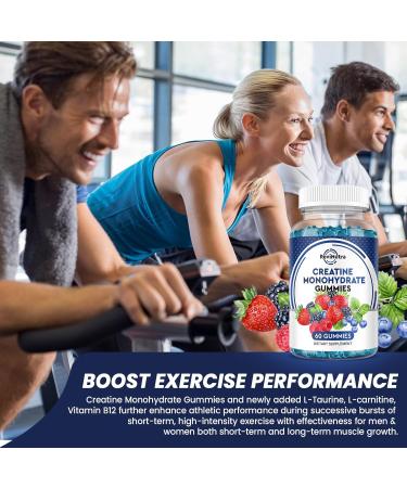 Creatine Chewable Gummies - 2000mg Monohydrate for Muscle Building Recovery & Endurance | Easy Digest Fast Absorb 60 Count - Buy Online on GoSupps.com