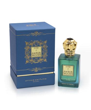 Prince Parfums Dubai - The Story of Amber Woods - 3.4 Ounces - Exquisite Men's Extrait de Parfum - Rich Luxurious Scent of Amber Cedar Vetiver for the Modern Man - Depth Warmth & Mastery