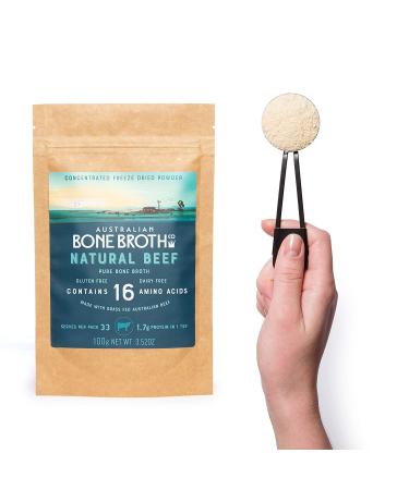 100g Australian Beef Bone Broth Concentrated Powder - Gluten Free, No Spices/Herbs | Made in Australia | Instant Healthy Beverage - Buy Online on GoSupps.com
