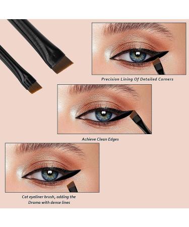 Shop Angled Eyeliner & Eyebrow Brush Sets - 4 Piece Premium Beauty Tools for Perfect Makeup Application - Buy Online on GoSupps.com