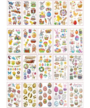 10Sheets Cartoon Temporary Stickers A/B Styles For Creative Body Art Easter Stickers For Boy Girl Easter Party Fa Easter Stickers Set A Series - Buy Online on GoSupps.com