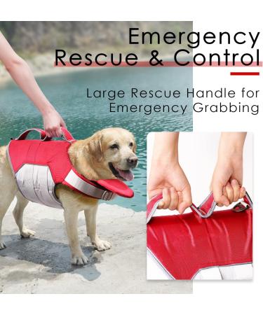 ThinkPet Adjustable Dog Life Jacket - Reflective Lifesaver with Buoyancy | Red L - International Shipping Available - Buy Online on GoSupps.com