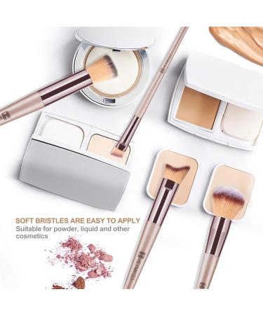 HEYMKGO Makeup Brushes 15 Pcs Make Up Brushes Set Professional Champagne Gold Makeup Brush Pack Foundation Blending Powder Blush Concealers Eyeshadow Eyeliner Make-up Brush Kits with Cosmetics Bag - Buy Online on GoSupps.com
