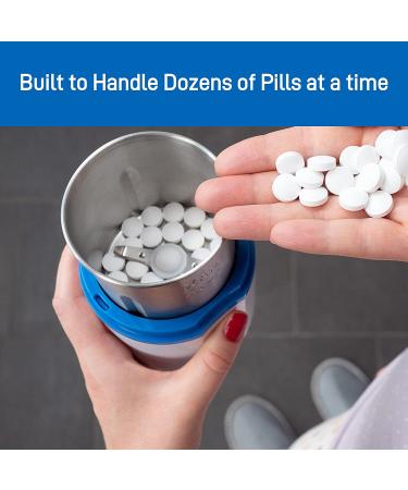 Electric Pill Crusher Grinder - Fine Powder Electronic Pulverizer for Medication and Vitamins - Stainless Steel Blades - by Pill Mill - Buy Online on GoSupps.com