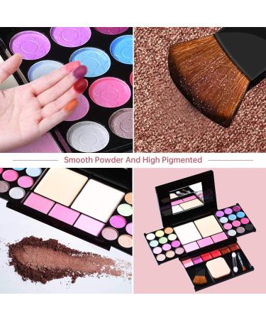 35 Color Eyeshadow Palette - Matte & Shimmer Lip Gloss Blush & Brushes - International Shipping Available - Buy Online on GoSupps.com