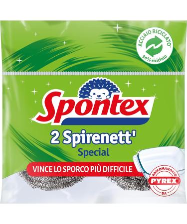 Spontex Spirenett Special x2 Spiral with recycled steel ideal against the hardest dirt of pots dishes and grills 30 packs - Buy Online on GoSupps.com