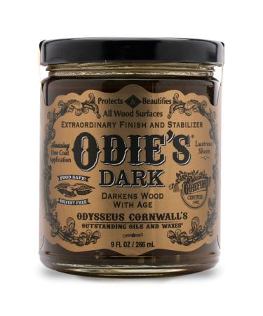 Odies Dark  Finish and Stabilizer for Wood  Darkens with Age  9 Ounce Glass Jar  Food Safe and Solvent Free Non Toxic Finish with Amazing One Coat Application and Leaves a Lustrous Sheen
