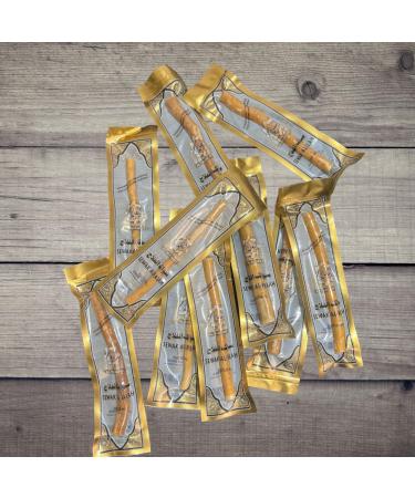 Pack of 10 x Sewak Al-Falah Miskwak (Natural Tooth Brush) | Meswak | Salvadora Persica Stick | Individually Vaccum Packed