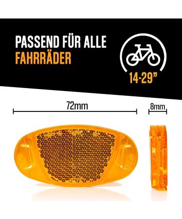 Kellago Strong Reflecting Cat Eye Bicycle Spoke Reflectors - 4 Pack Orange | High Security & Visibility - Buy Online on GoSupps.com