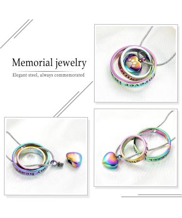 Forever in My Heart Pet Cremation Jewelry | Memorial Necklace for Ashes - Colorful Paw Print Design - Buy Online on GoSupps.com