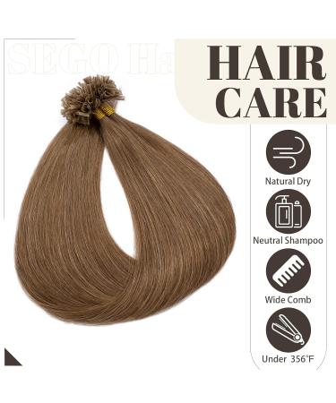 Buy SEGO SONNGING 100% Human Hair Extensions - 0.5g U-Tip Keratin Light Brown #6-1 45 cm (50g) - International Shipping - Buy Online on GoSupps.com