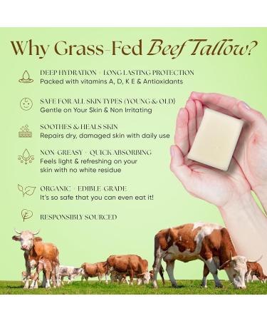 Eat My Face Tallow Face Moisturizer & Grass Fed Mint Soap Bar Set Organic Beef Tallow Skincare for Face & Body Natural Moisturizing & Nourishing Duo for Sensitive Skin 4oz Cream + Soap Bar - Buy Online on GoSupps.com