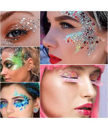 Owelth 3-Piece Body Glitter Gel Set - Mermaid Sequins Chunky Liquid Makeup for Christmas & Festival Parties | Sparkling Body & Face Decoration - Buy Online on GoSupps.com
