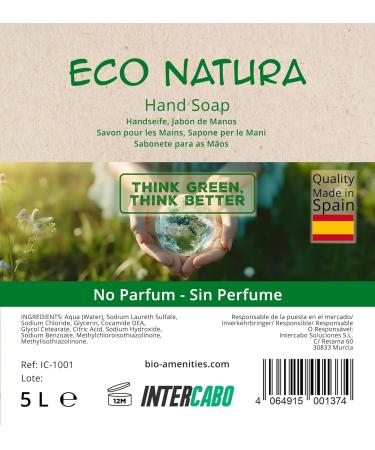  INTERCABO Hand soap 5 liters - Liquid soap in economical packaging - Cream soap - Can of soap for all skin types - Ideal for hotels offices and commercial spaces - Buy Online on GoSupps.com