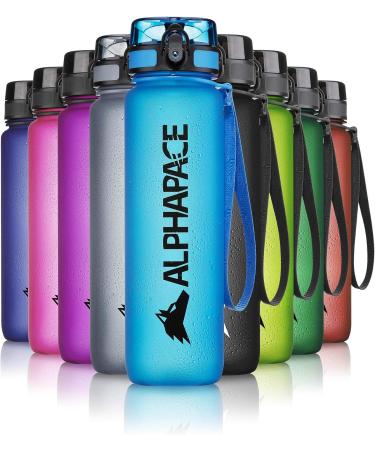 Alphapace 1000ml BPA-Free Water Bottle Perfect for Sports Outdoor Activities & Biking Blue with Fruit Insert - Buy Online on GoSupps.com