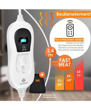 Kesser Electric Heating Pillow for Shoulder Neck & Back - 3 Temperature Levels Remote Control Washable Beige - 100W with Auto Shut-Off - Buy Online on GoSupps.com