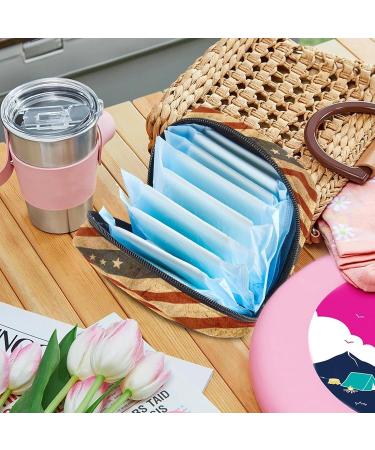 MUOOUM Sanitary Napkin Storage Bag - American Flag Design - Menstrual Cup Pouch - Portable Storage Bags for Teen Girls and Women - Buy Online on GoSupps.com