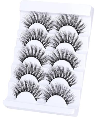 Goddvenus False Eyelashes Natural Look Eye Lashes Wispy CC Curl Russian Eyelashes Cotton Band Strip Lashes That Look Like Extensions Fake Eye Lashes Pack 5 Pairs wispy lashes - Buy Online on GoSupps.com