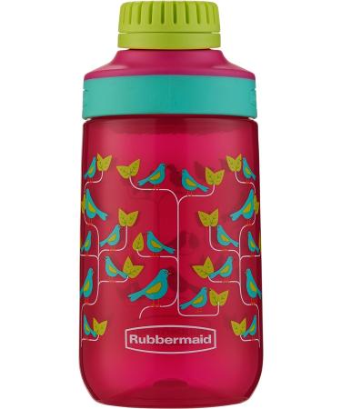 Rubbermaid Leak Proof Chug Kids Water Bottle 14 oz - Tart Pink with Birds on Vine Graphic - Buy Online on GoSupps.com