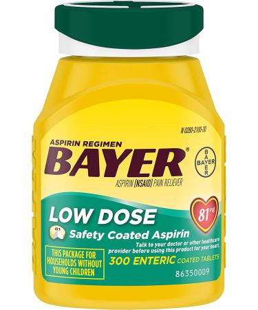 Bayer 81mg Aspirin: #1 Doctor Recommended Pain Reliever - 300 Count - Buy Online on GoSupps.com