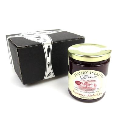 Maury Island Limited Harvest Strawberry-Rhubarb Jam, 11 oz Jar in a BlackTie Box