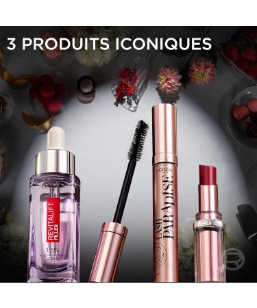 L Or al Paris - Luxury Gift Set - 3 Skincare & Makeup Products - Revitalift Filler Plumping Serum Lash Paradise Black Mascara Glow Paradise Lip Balm - Limited Edition - Buy Online on GoSupps.com