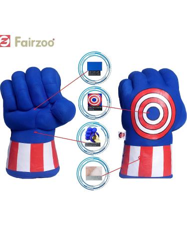 Incredible HOK Superhero Gauntlet Smash Hands Fists Plush Gloves Pair - Green Captain Am Blue Costume - Buy Online on GoSupps.com