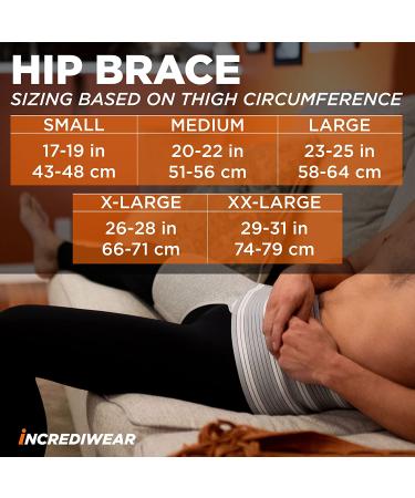 Incrediwear Hip Brace for Women and Men - Hip Pain Relief & Recovery Support - Reduces Swelling - Right Leg Medium - Buy Online on GoSupps.com