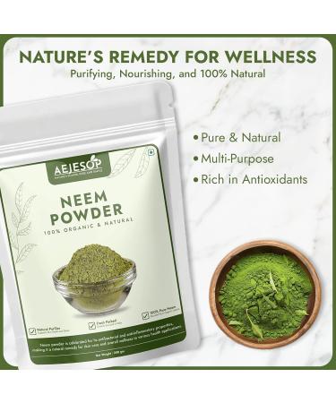 AEJESOP NEEM Powder | Detoxifier | Support Skin Health & Hair Growth | 100% Pure Neem Leaf Powder | Azadirachta Indica 7oz (200g) - Buy Online on GoSupps.com