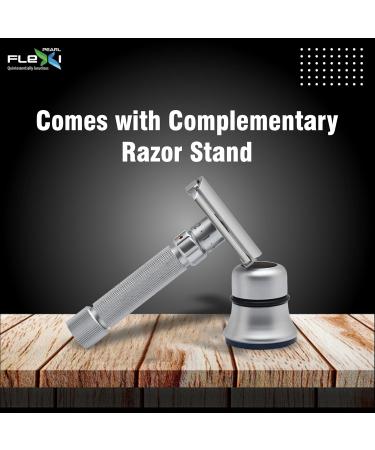 Pearl Flexi Adjustable Safety Razor V12 | Eco-Friendly Double Edge Razor for Men | Reusable Brass Shaving Razor - Perfect Father's Day Gift - Buy Online on GoSupps.com