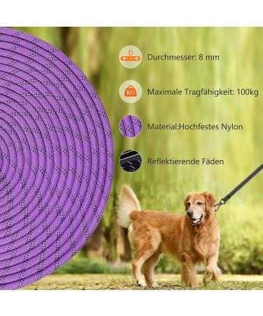 Shop Aystkniet Bungee Drag Line for Dogs - 3m to 20m Shock-Absorbing Leash with Padded Handle & Lockable Hooks - Ideal for Medium & Large Dogs - Purple - Buy Online on GoSupps.com