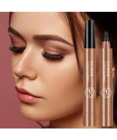 Four Claw Pen Waterproof Eyebrow Pen with 4 Forks Pencil Pen Liquid Pen Long Lasting Main Pen for Natural Makeup Light Brown - Buy Online on GoSupps.com