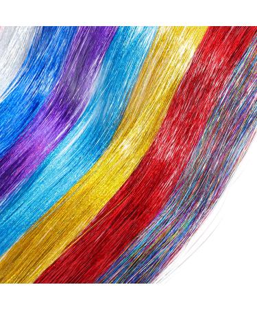 Sparkling Hair Tinsel Kit - 2100 Strands, 47 Inch with Tool, 12 Colors - Perfect for Christmas Decorations - Hair Extensions for Women and Girls - Buy Online on GoSupps.com