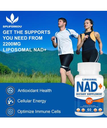 2200mg Liposomal NAD+ Supplement NAD Supplement for Cellular Energy Aging Defese 180 Capsules - Buy Online on GoSupps.com