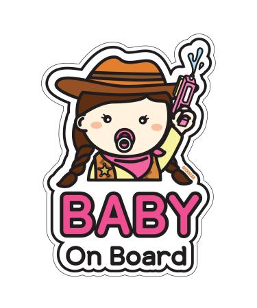 Baby on Board Sign for car (10. Cowgirl)