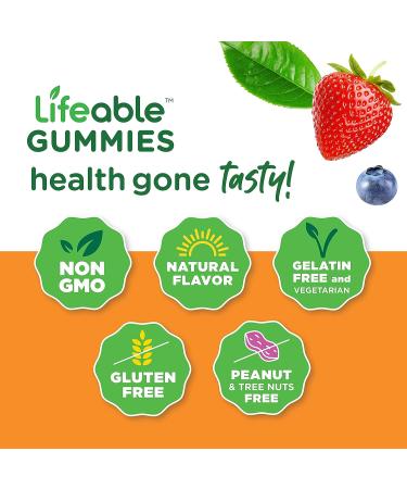 Lifeable Men's Multivitamin Gummies - Vegan Non-GMO with Essential Vitamins & Minerals - 90 Count - Buy Online on GoSupps.com