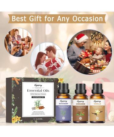 Hyppry 3-Pack Spice Essential Oils for Diffuser - Vanilla, Rosemary, Cinnamon | 100% Pure Natural Aromatherapy Oils for Home, Candle & Soap Making - Buy Online on GoSupps.com